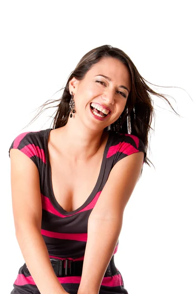 Mutlu genç kadın gülüyor — Stok fotoğraf
