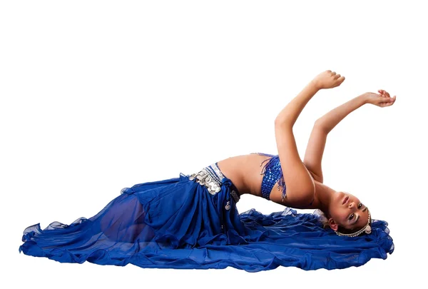 Belly dancer laying backwards — Stock Photo, Image