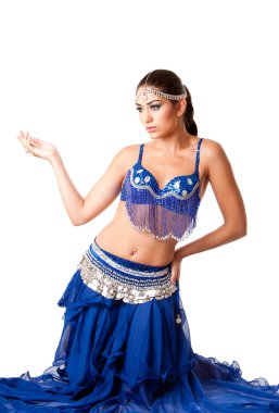 Fashion Belly dancer sitting on knees clipart