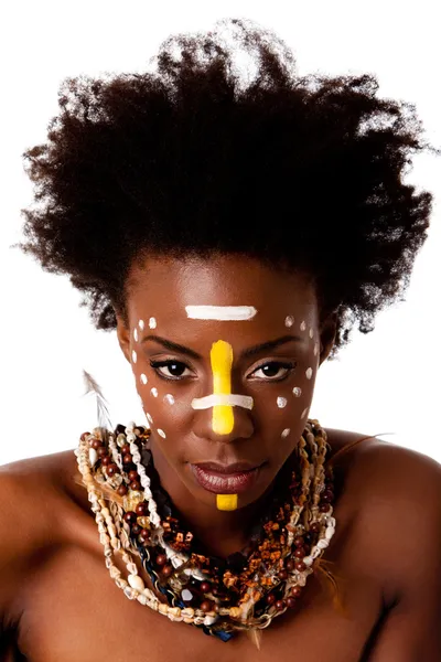 Africano Tribal beleza rosto — Fotografia de Stock