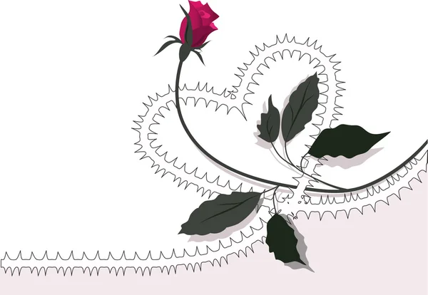 Rosa de corazón — Vector de stock