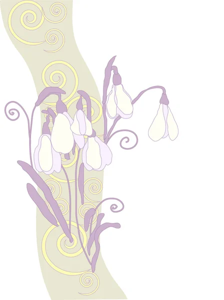 Schneeglöckchen, violett 2 — Stockvektor