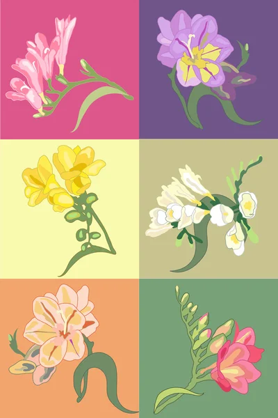 春天的花朵设置 — 图库矢量图片