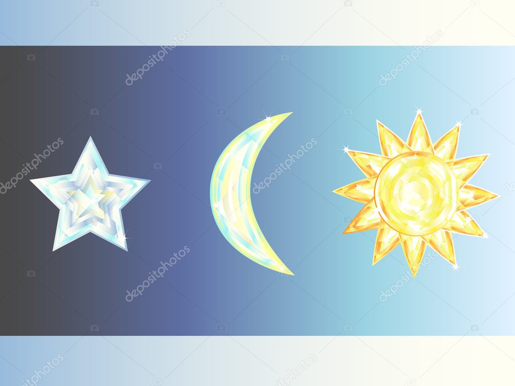 Set of crystal emblems