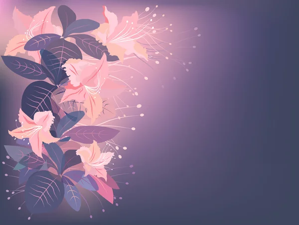 ピンクのエキゾチックな花の背景 — ストックベクタ