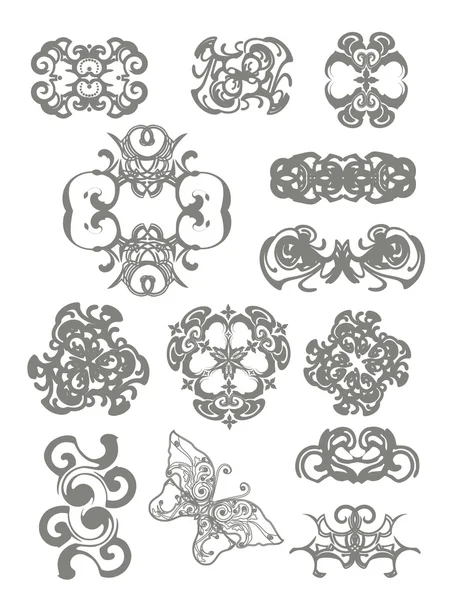 Набір з 13 декоративних елементів для дизайнерів . — стоковий вектор