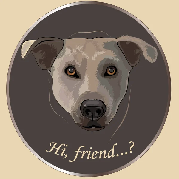 Retrato do cão: "oi, amigo" — Vetor de Stock