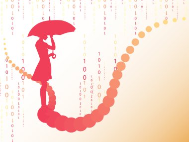 Abstract background with woman’s silhouette clipart