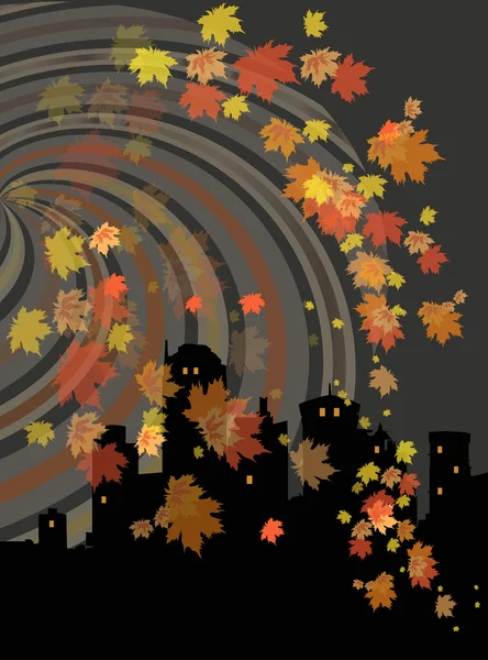 Höstens Nattlandskap — Stock vektor