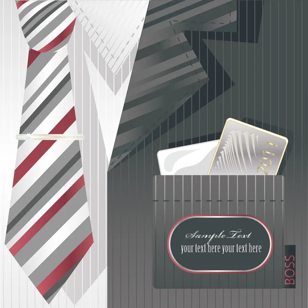 Stiliserade bakgrund med kravatt och etikett. — Stock vektor