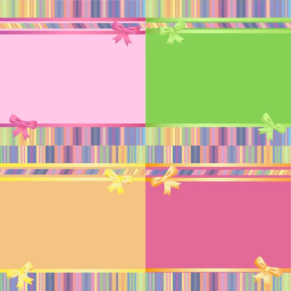 虹の装飾的な縞模様の背景のセット — ストックベクタ