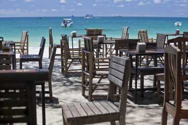 Restaurant on the beach. clipart