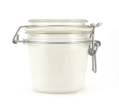 Jar with a white substance clipart