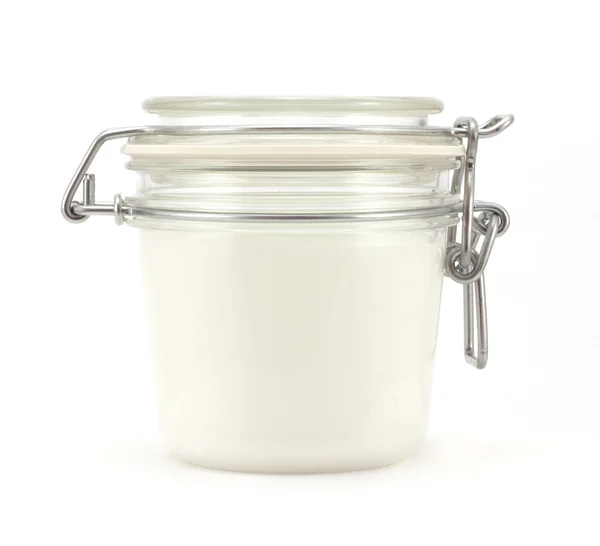 Jar with a white substance — Stock Photo, Image