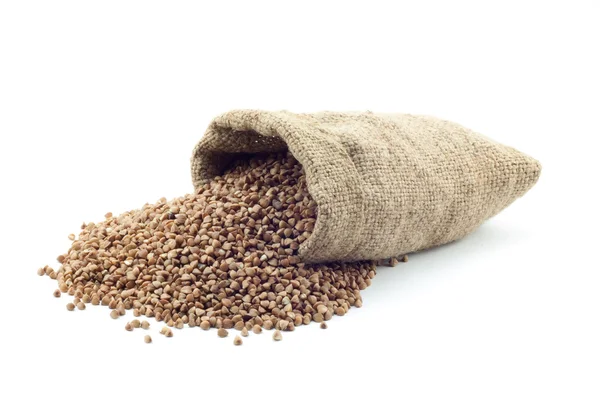 Un piccolo sacchetto di grano saraceno — Foto Stock