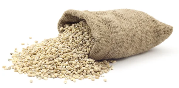 Жемчужное зерно в сумке — стоковое фото