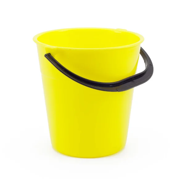 Balde de plástico amarelo — Fotografia de Stock
