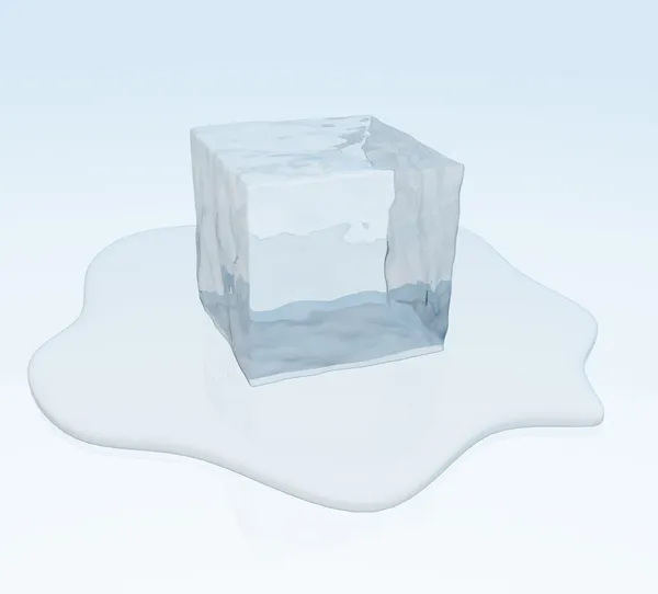 Cubo de gelo derretendo — Fotografia de Stock