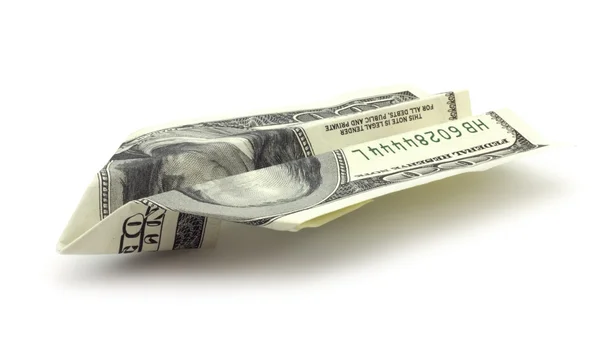 Plane of hundred dollar bills — Stock Photo, Image