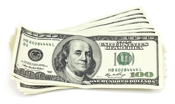 Yüz dolarlık banknotlar demeti — Stok fotoğraf