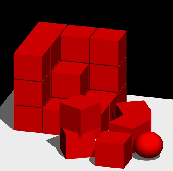 Red cubes. — Stock Photo, Image