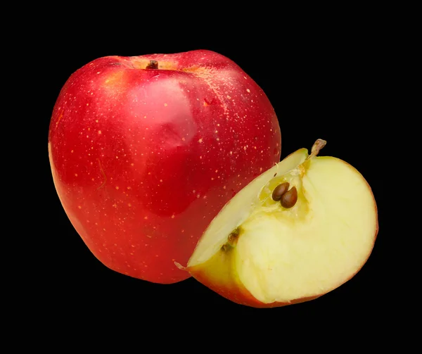 Jablka na černém pozadí. — Stock fotografie