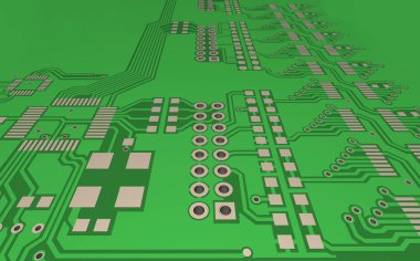 PCB, the printed-circuit-board (3D). clipart