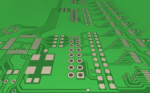 PCB, the printed-circuit-board (3D). — Stock Photo, Image