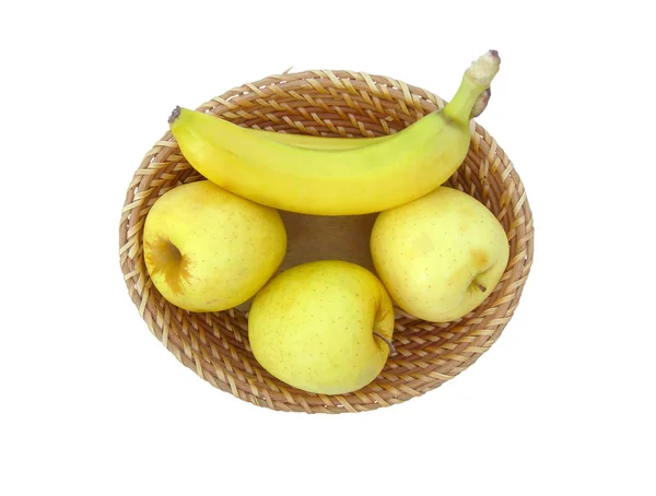 Pommes jaunes et banane . — Photo
