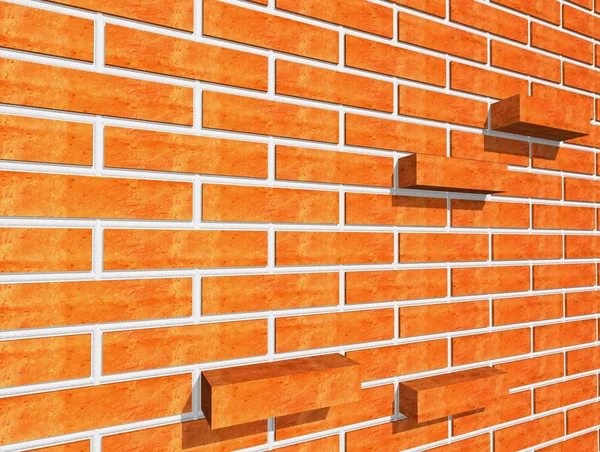 Uma parede com tijolos quebrados . — Fotografia de Stock