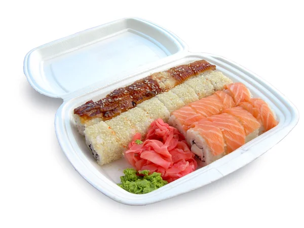 Sushi a rohlíky. — Stock fotografie