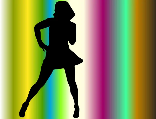 Vektor illustrierte tanzende Frau — Stockvektor
