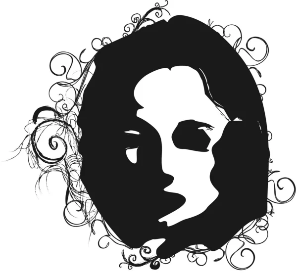 Вектор ілюстрована молода жінка — стоковий вектор