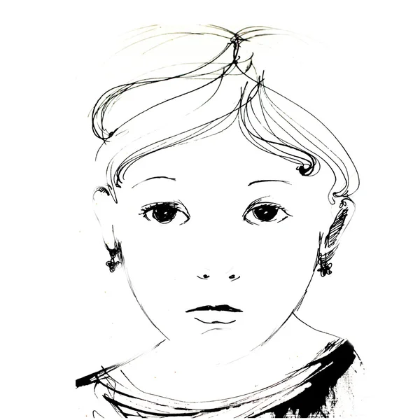 Иллюстрированная маленькая девочка — стоковое фото
