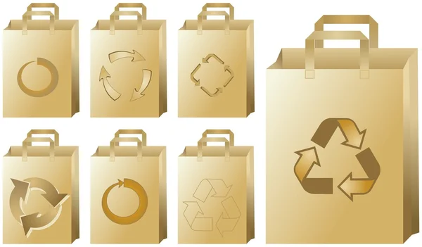 stock vector Recycled paper bags