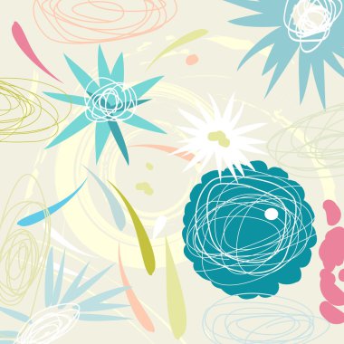 Retro floral pattern clipart