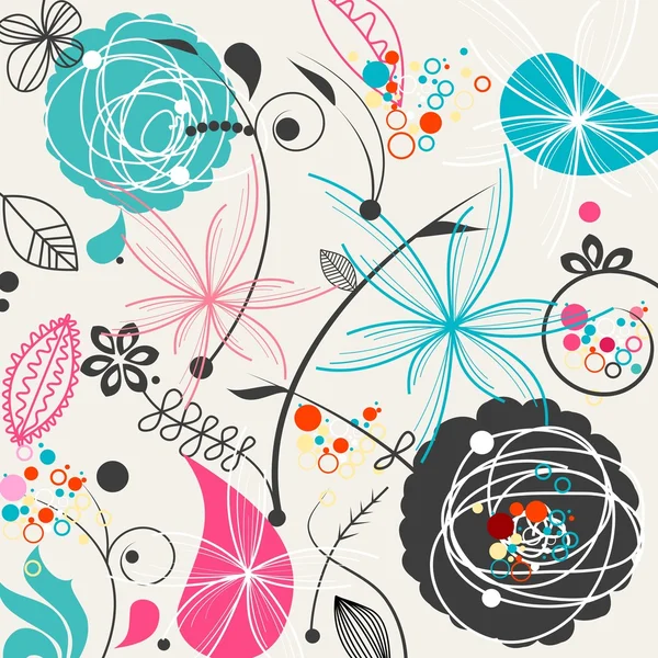 Retro floral seamless pattern — Stock Vector