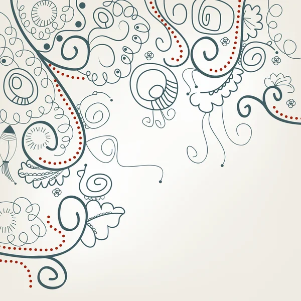 Fond floral abstrait avec des escargots — Image vectorielle