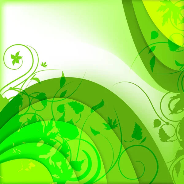 抽象与植物的绿色背景 — 图库矢量图片