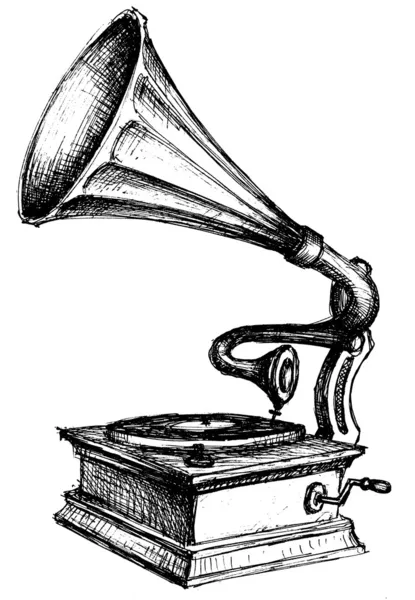 Esquisse de gramophone — Image vectorielle