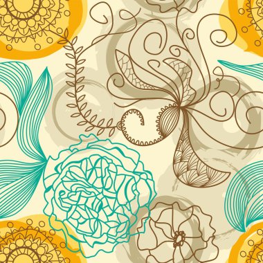 Retro floral background clipart