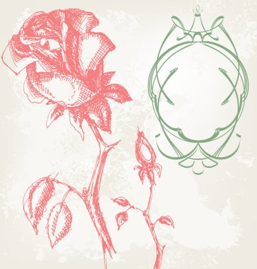 Vintage rose clipart