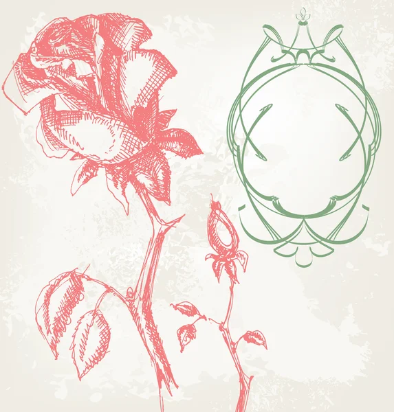 复古玫瑰 — 图库矢量图片