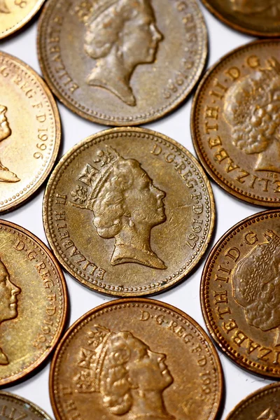 Jeden penny mincí z Velká Británie — Stock fotografie