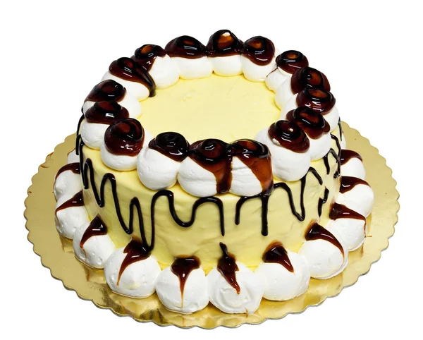 Reçel ve krema ile kremalı pasta — Stok fotoğraf