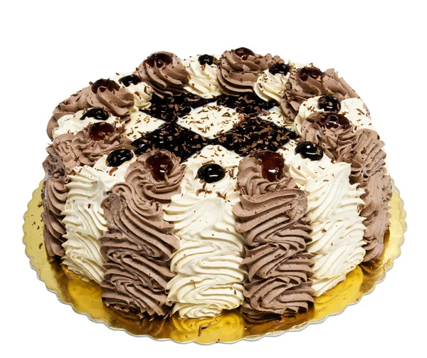 Ciasto czekoladowe i krem — Zdjęcie stockowe