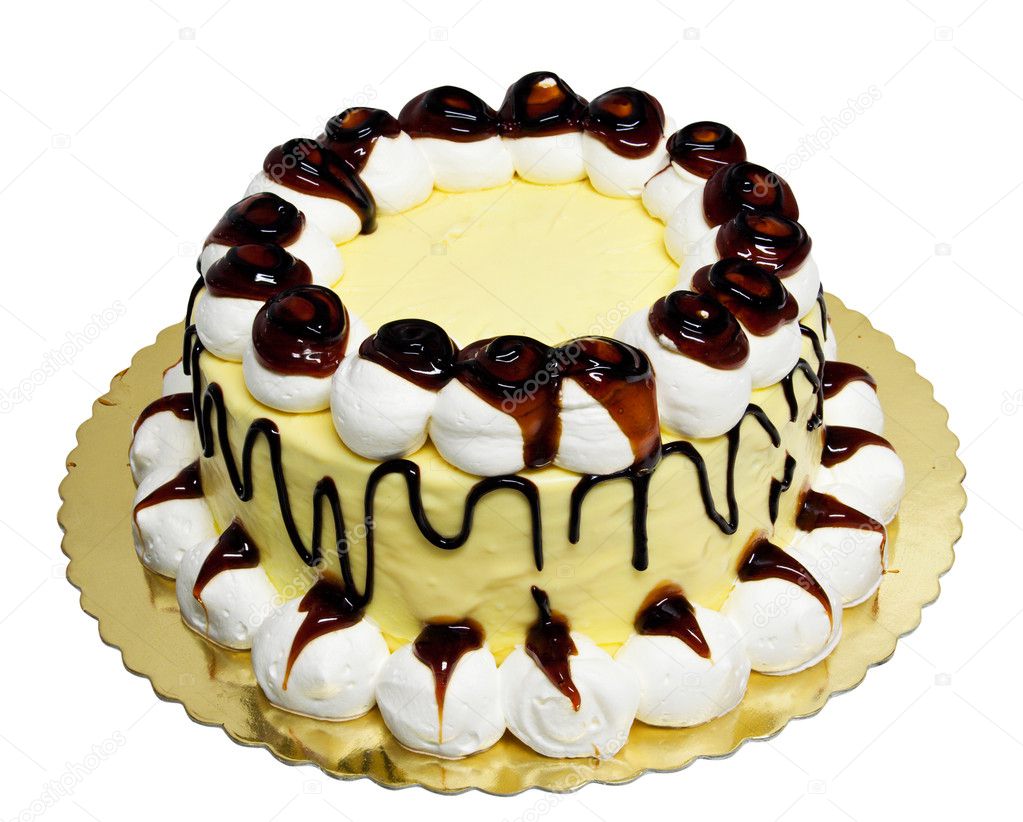 Cream cake with jam and cream