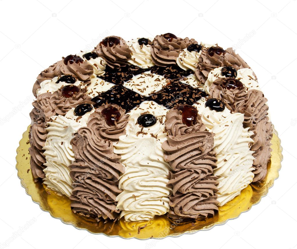 Chocolate and cream cake