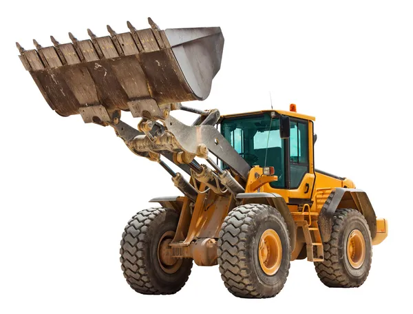Gul bulldozer isolerad på vit — Stockfoto