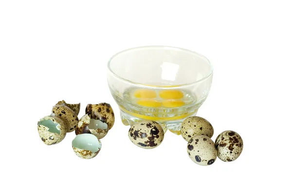 Quail eggs with shell — Stock Photo, Image